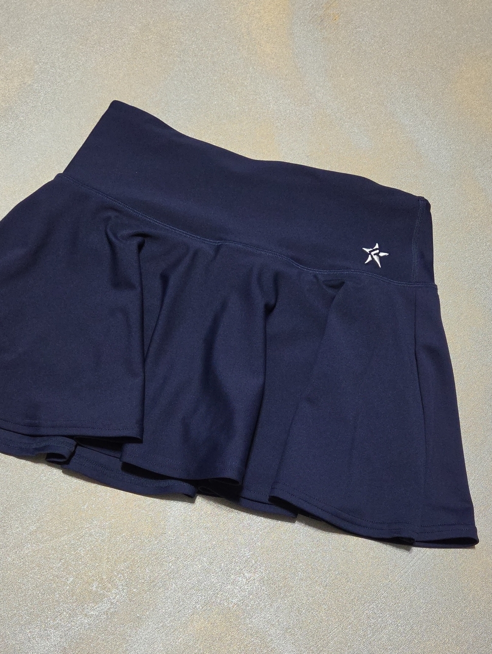 Navy Flared Athletic Skort with Smooth Waistband